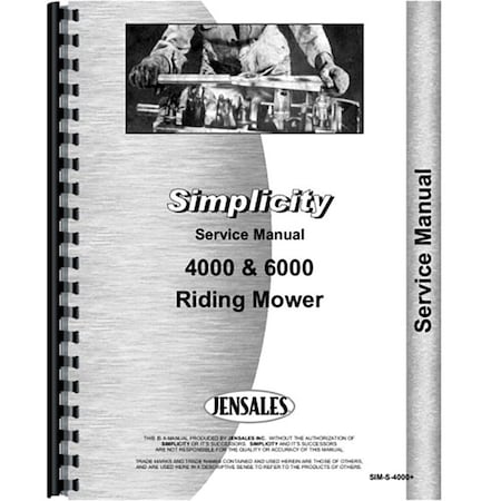 Aftermarket Simplicity 6010 Lawn & Garden Tractor Service Manual Chassis Only RAP81749